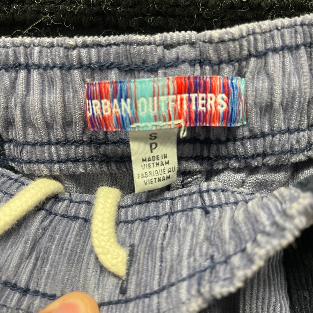 Urban Outfitters Patchwork Corduroy Pants Navy Blue Tan Colorblock Mens Small - Picture 3 of 10